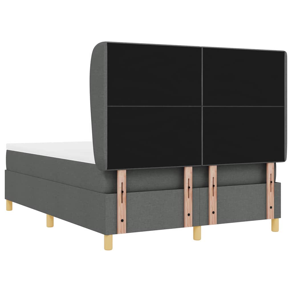 Boxspringbett mit Matratze Dunkelgrau 200 x 140 cm Stoff
