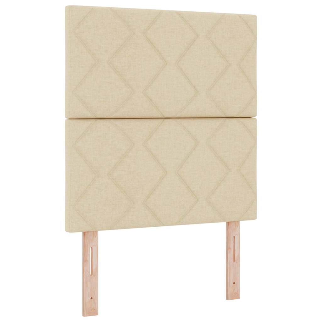 Boxspringbett mit Matratze mit Kopfteil Creme 200 x 80 cm Stoff