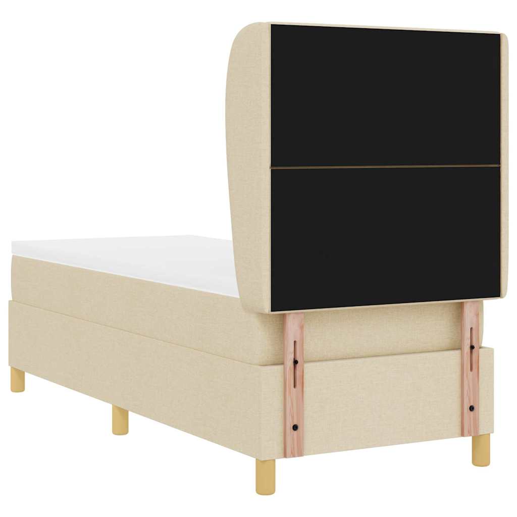 Boxspringbett mit Matratze mit Kopfteil Creme 200 x 80 cm Stoff