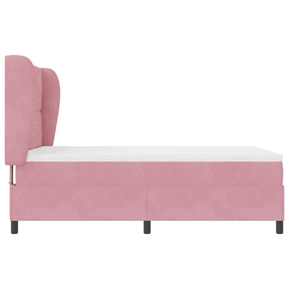 Boxspringbett mit Matratze mit Kopfteil Rosa 190 x 140 cm Samt
