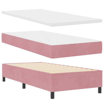 Boxspringbett mit Matratze Rosa 200 x 100 cm Polyester