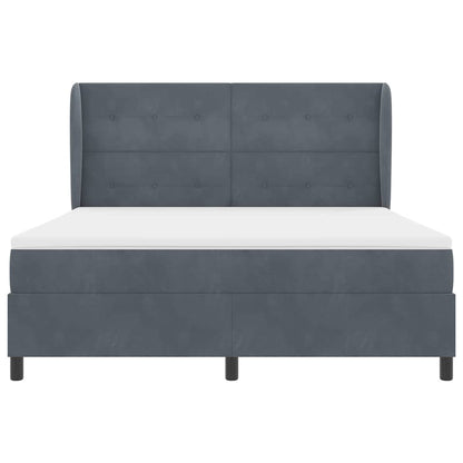 Boxspringbett mit Matratze Dunkelgrau 200 x 180 cm Samt