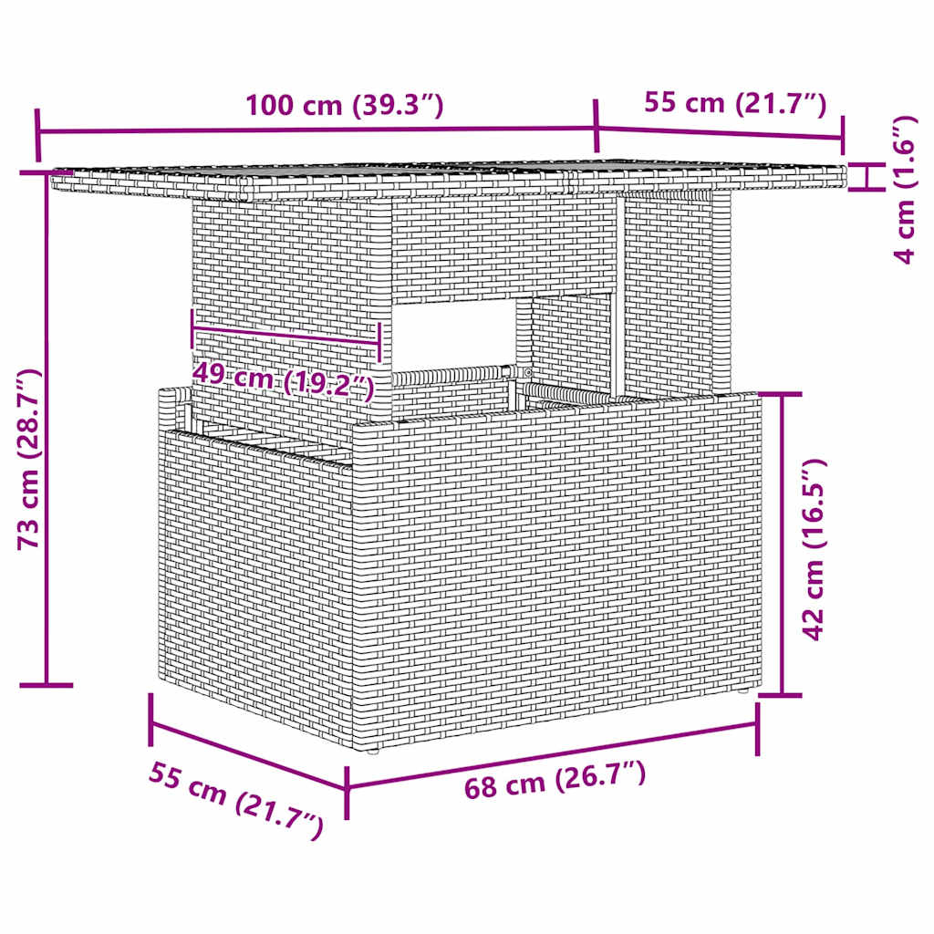 Garten-Sofa-Set mit Kissen 8 pcs Schwarz Poly Rattan