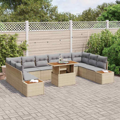 Garten Essgruppe mit Kissen 11 pcs Beige und Grau