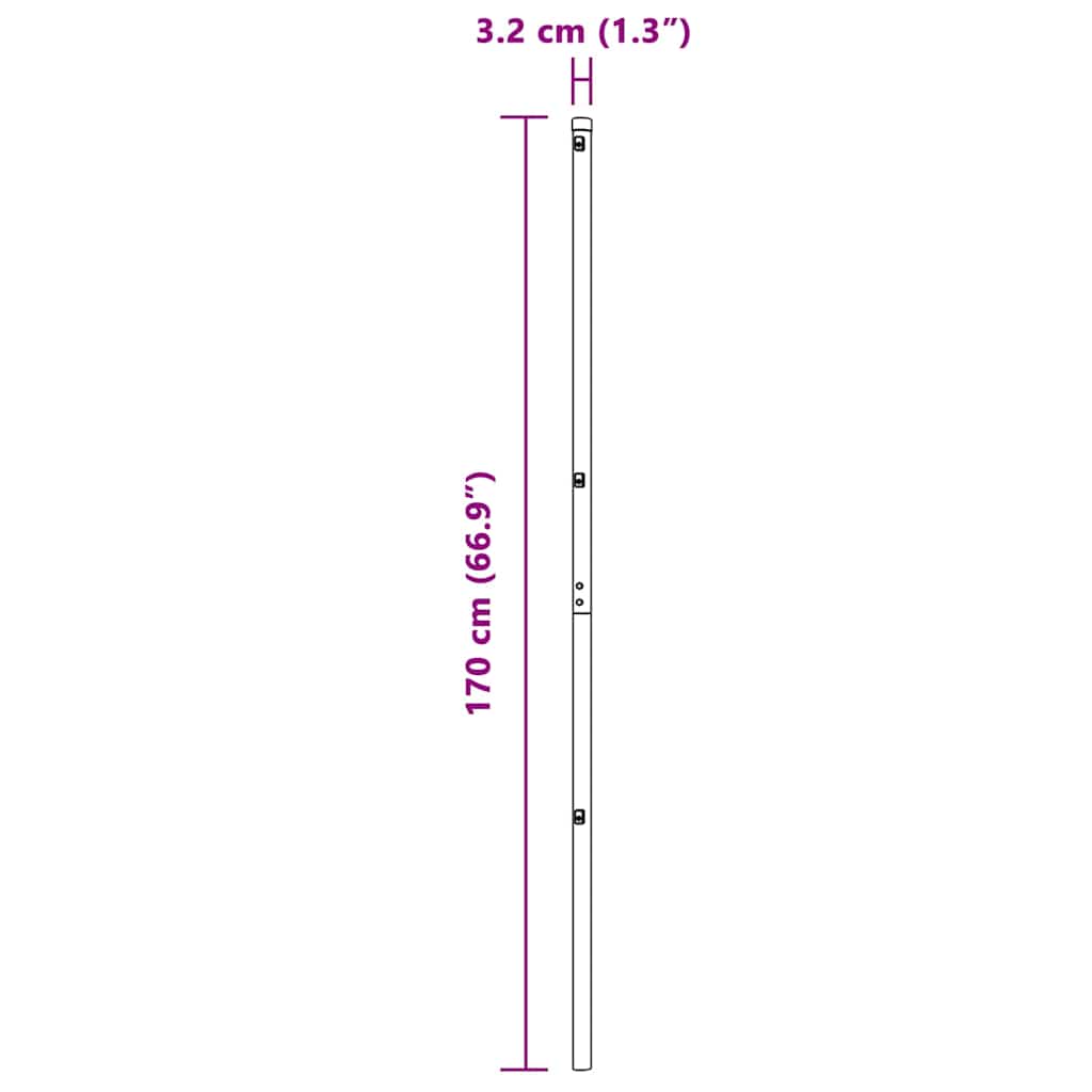 Zaunpfosten 52 pcs Grün 3,2 x 3,2 x 170 cm