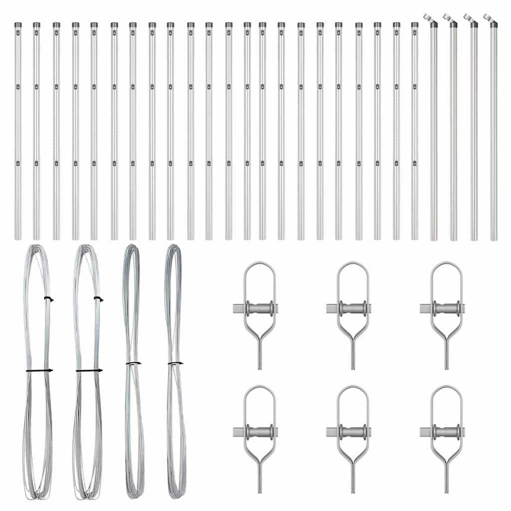 Zaunpfosten 26 pcs Grau 3,2 x 3,2 x 100 cm