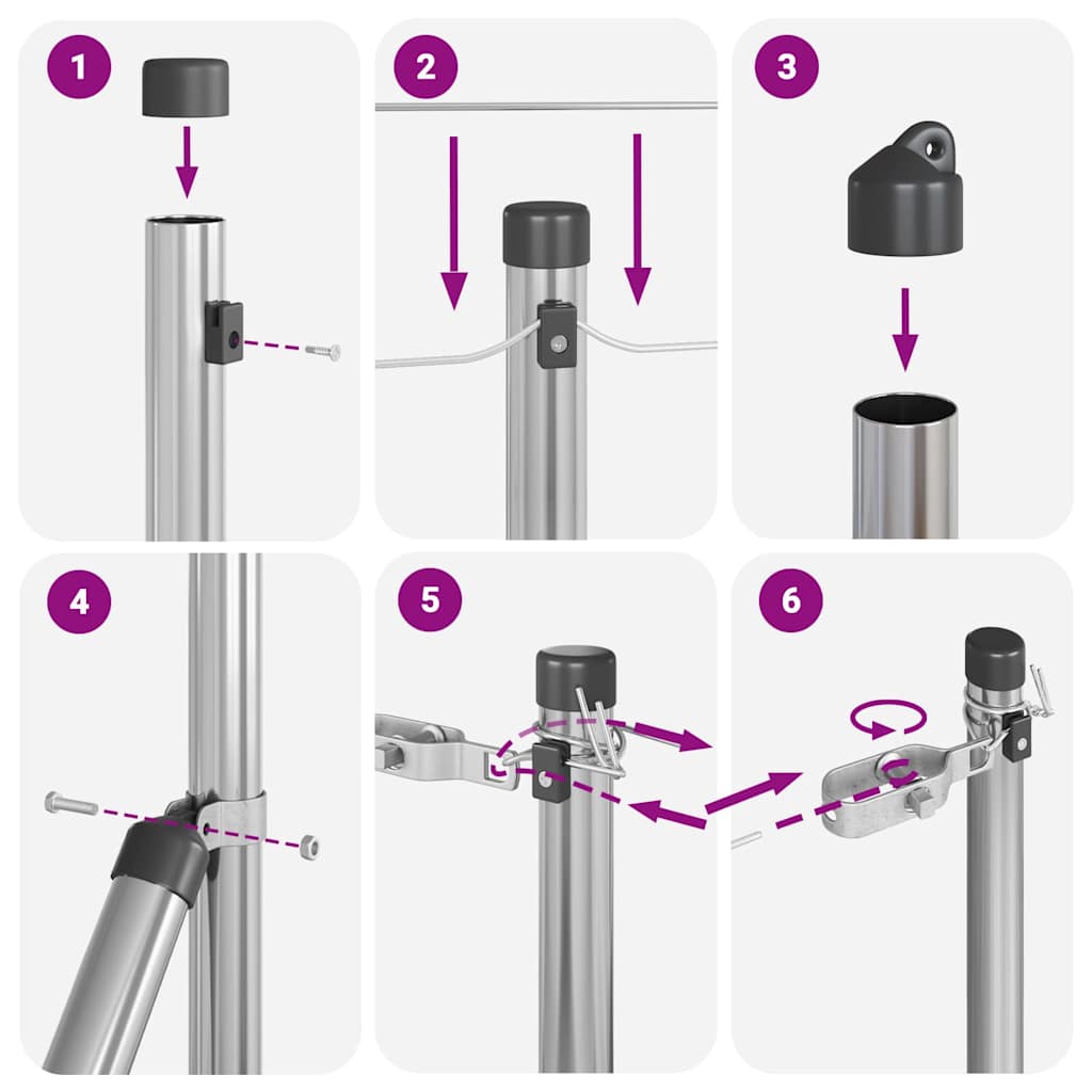 Zaunpfosten 26 pcs Grau 3,2 x 3,2 x 100 cm
