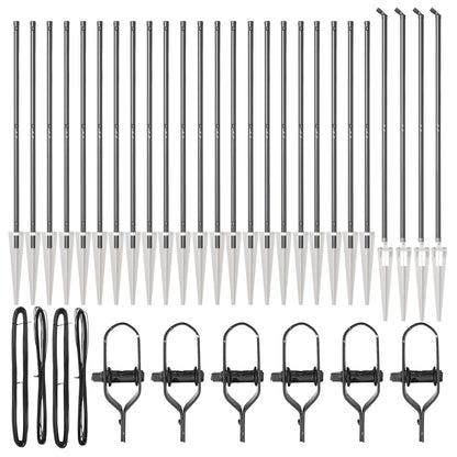 Zaunpfosten 26 pcs Grau 3,2 x 3,2 x 185 cm