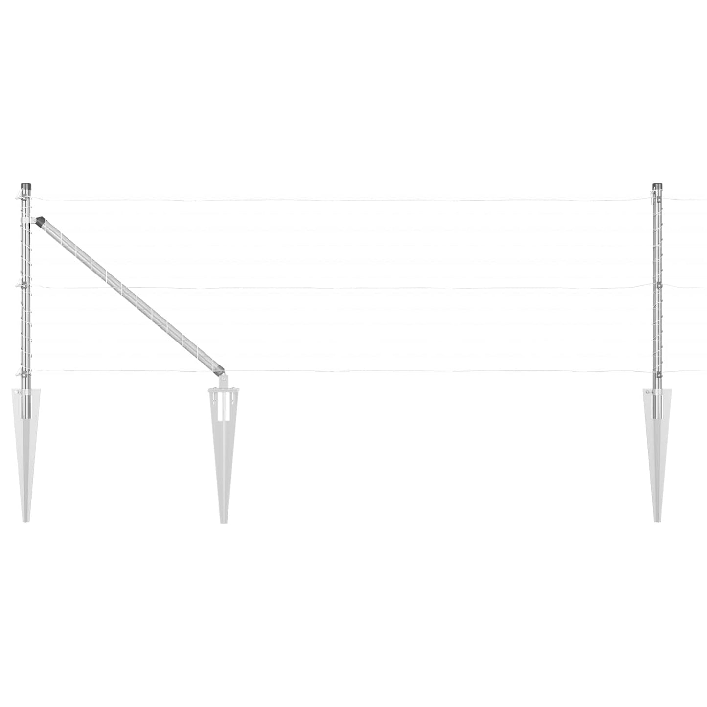 Zaunpfosten 52 pcs Grau 3,2 x 3,2 x 125 cm