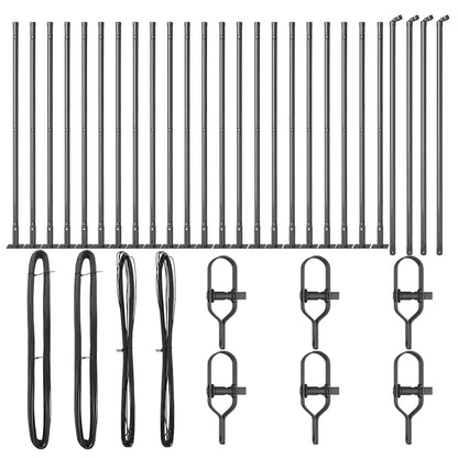 Zaunpfosten 26 pcs Grau 3,2 x 3,2 x 90 cm