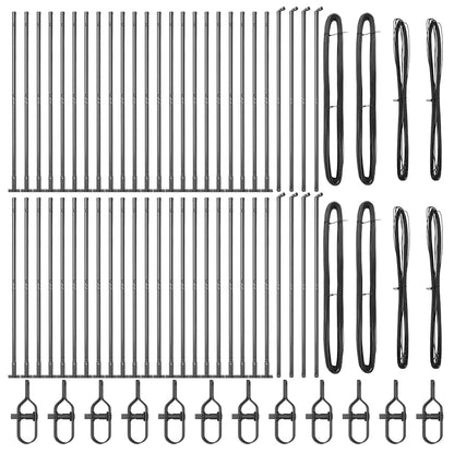 Zaunpfosten 52 pcs Grau 3,2 x 3,2 x 50 cm