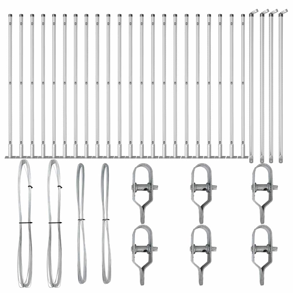 Zaunpfosten 26 pcs Grau 3,2 x 3,2 x 50 cm