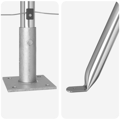 Zaunpfosten 52 pcs Grau 3,2 x 3,2 x 50 cm