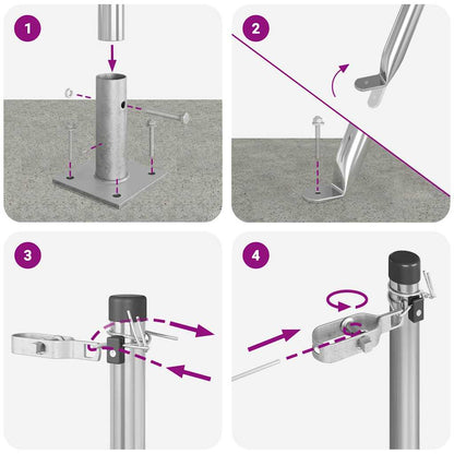 Zaunpfosten 52 pcs Grau 3,2 x 3,2 x 110 cm