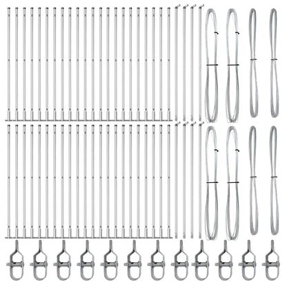 Zaunpfosten 52 pcs Grau 3,2 x 3,2 x 130 cm