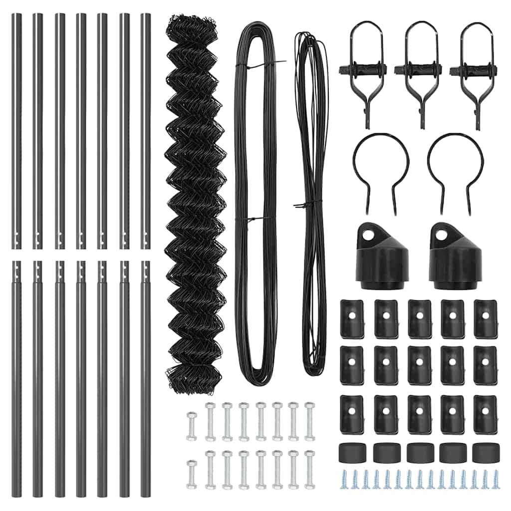 Zaunpfosten Grau 10 x 1,6 m (60 x 60 mm Maschenweite)