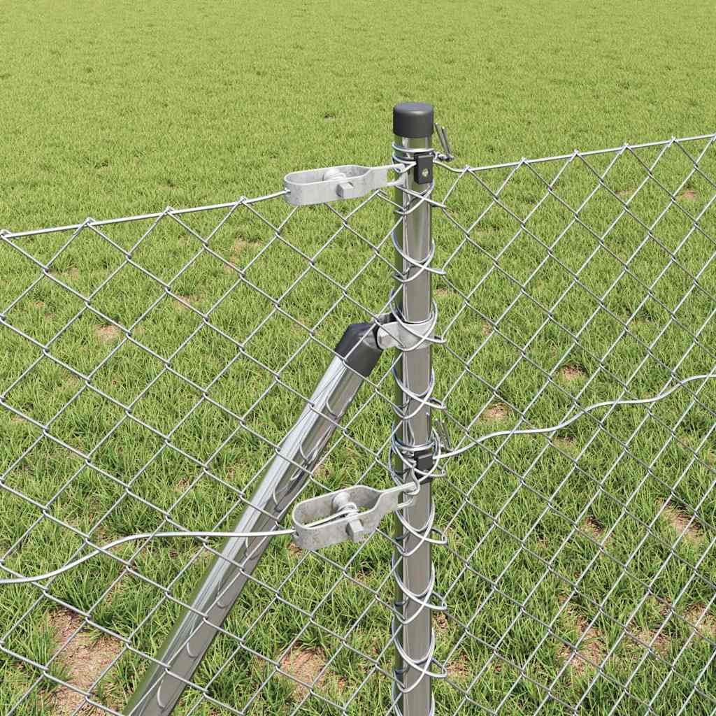 Zaunpfosten Silber 25 x 0,8 m (40 x 40 mm Maschen) Stahl