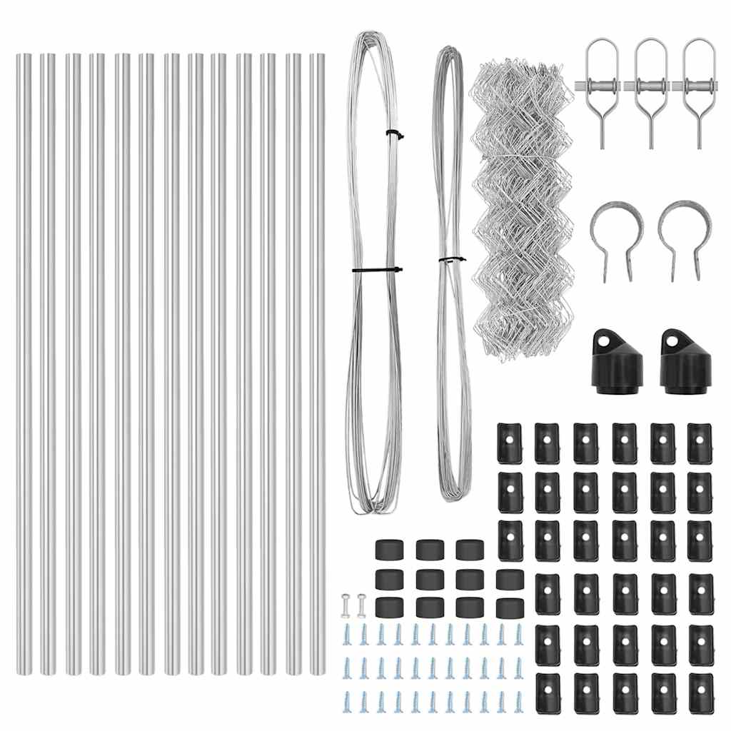 Zaunpfosten Silber 25 x 0,8 m (40 x 40 mm Maschen) Stahl