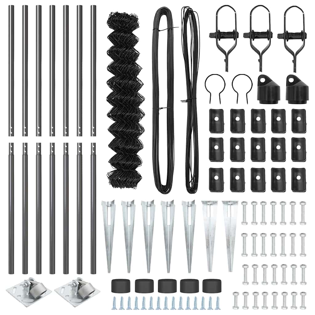 Zaunpfosten Grau 10 x 1,2 m (40 x 40 mm Maschenweite)