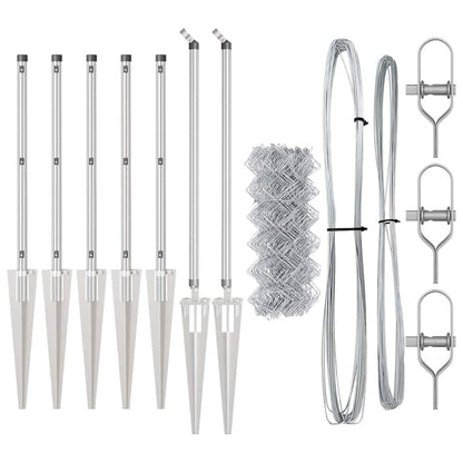 Zaunpfosten Silber 10 x 0,4 m (60 x 60 mm Maschen) Stahl