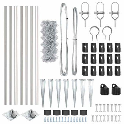 Zaunpfosten Silber 10 x 1 m (60 x 60 mm Maschen) Stahl