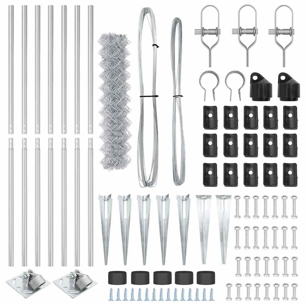 Zaunpfosten Silber 10 x 1,4 m (60 x 60 mm Netz) Stahl