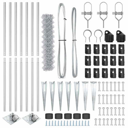 Zaunpfosten Silber 10 x 1,4 m (60 x 60 mm Netz) Stahl