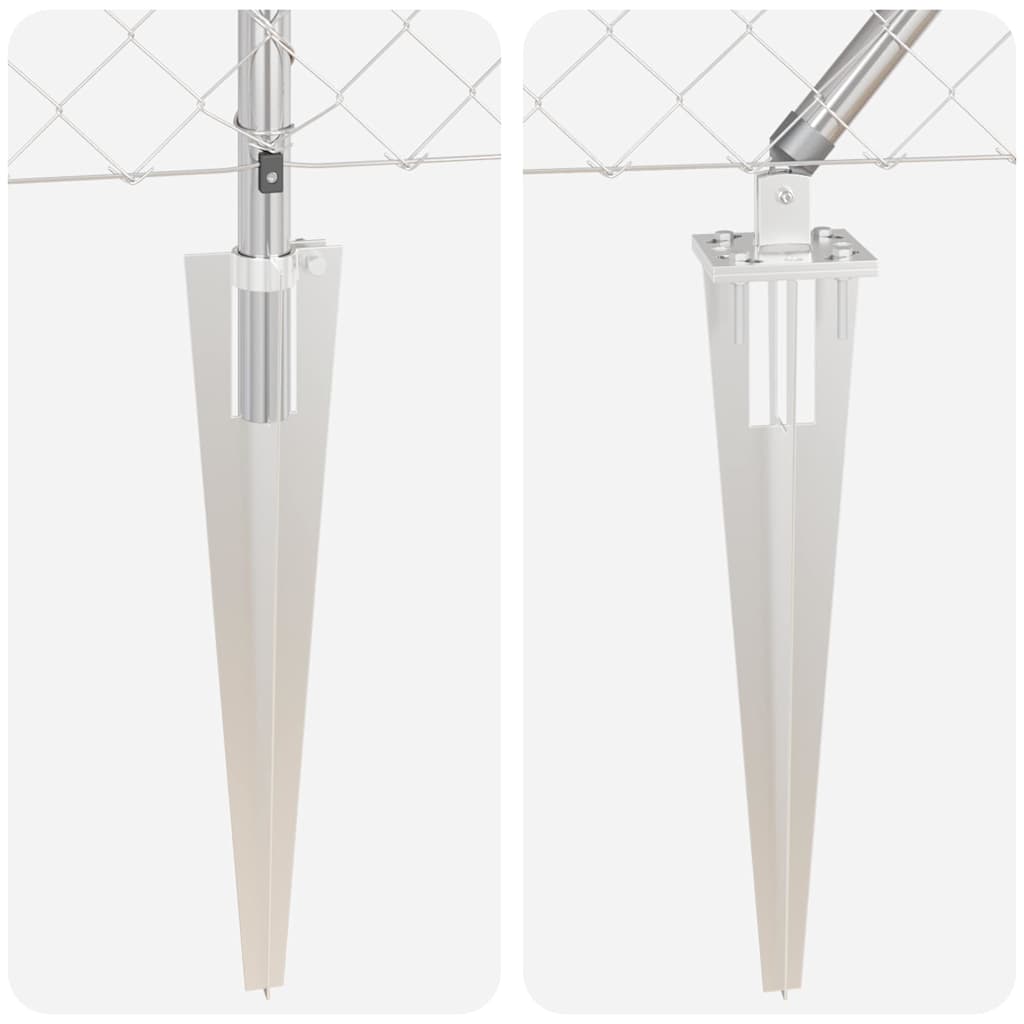 Zaunpfosten Silber 25 x 1 m (60 x 60 mm Maschen) Stahl