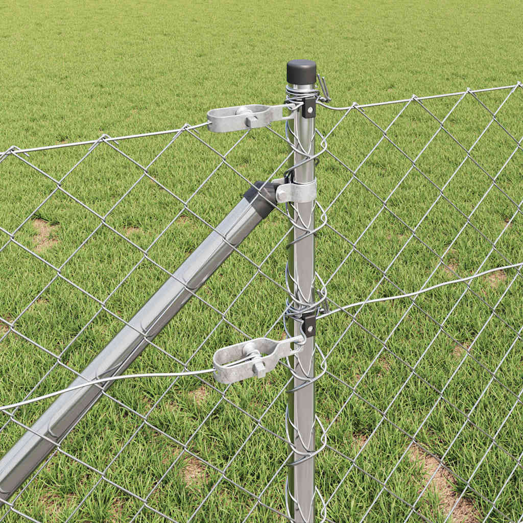 Zaunpfosten Silber 25 x 1 m (60 x 60 mm Maschen) Stahl