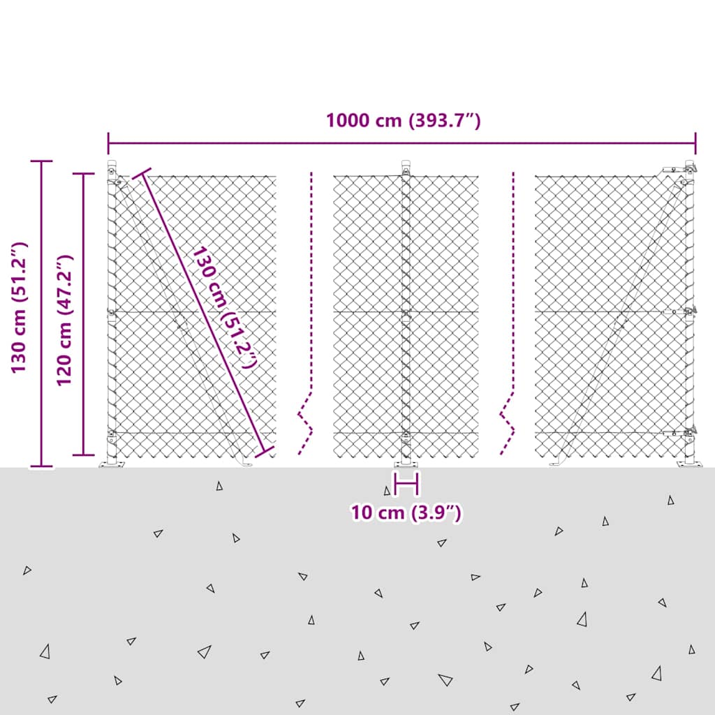 Zaunpfosten Grün 10 x 1,2 m (40 x 40 mm Maschenweite)