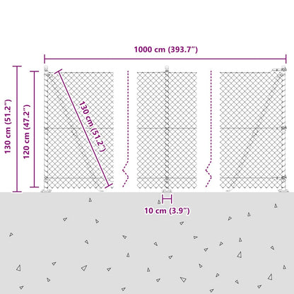 Zaunpfosten Grün 10 x 1,2 m (40 x 40 mm Maschenweite)