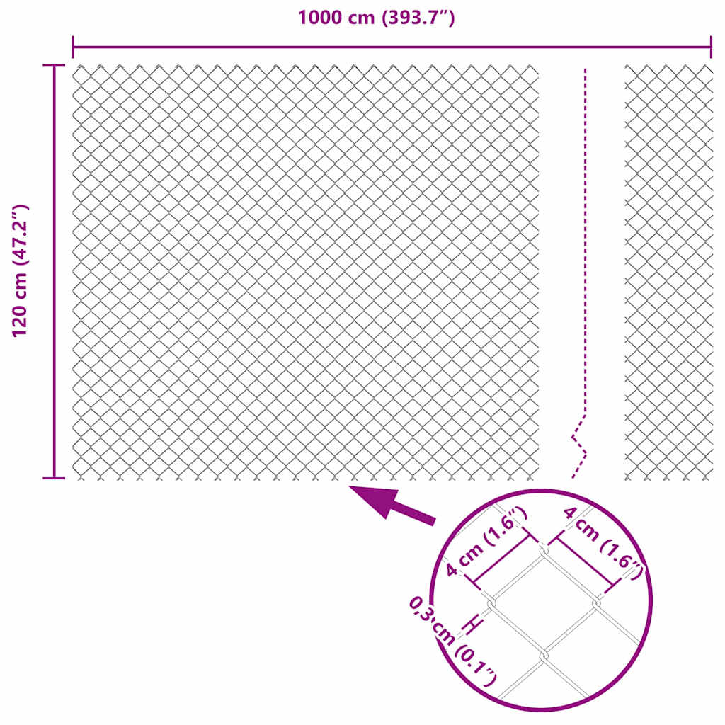 Zaunpfosten Grün 10 x 1,2 m (40 x 40 mm Maschenweite)