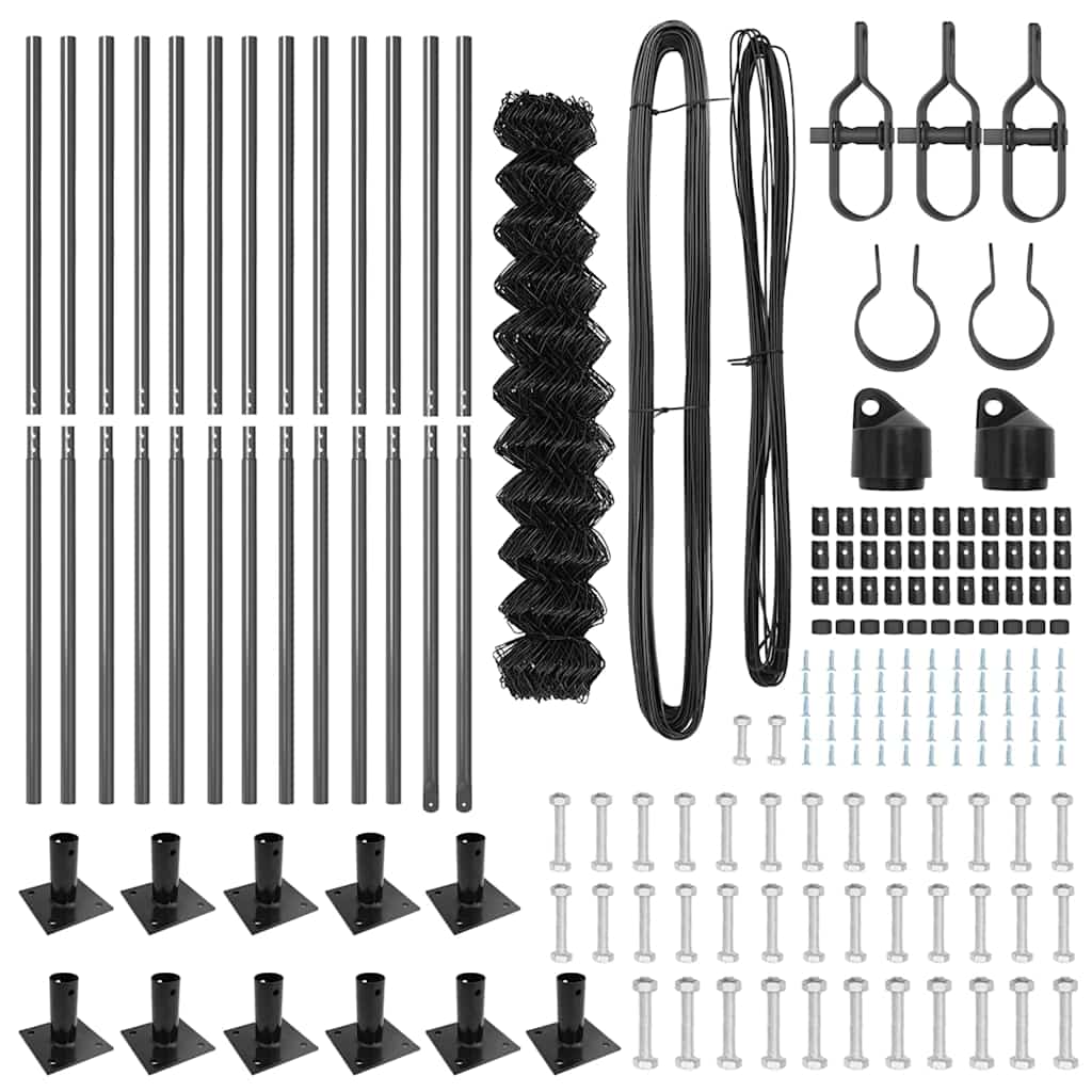 Zaunpfosten Grau 25 x 1 m (60 x 60 mm Maschen) Stahl