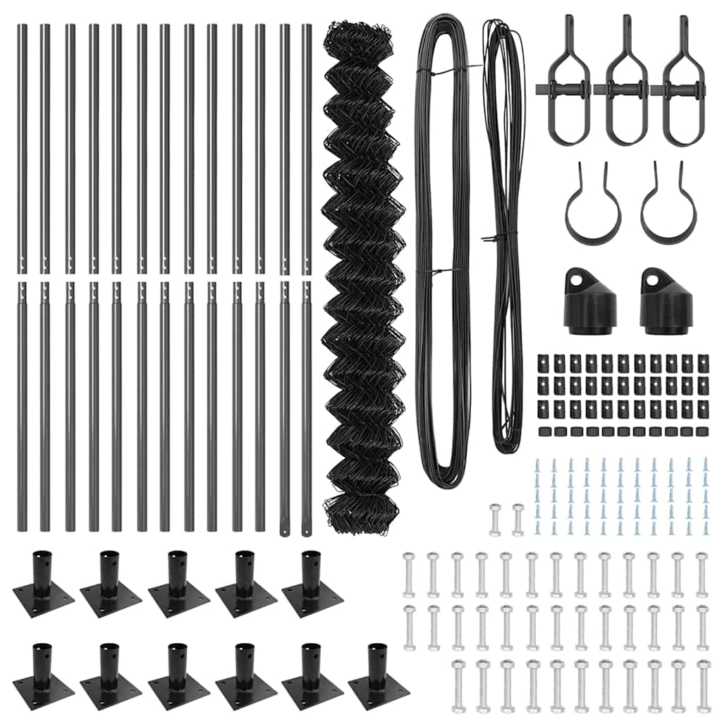 Zaunpfosten Grau 25 x 1,5 m (60 x 60 mm Maschen) Stahl