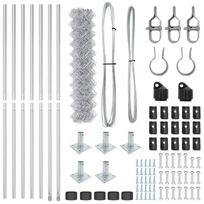 Zaunpfosten Silber 10 x 1 m (40 x 40 mm Maschen) Stahl