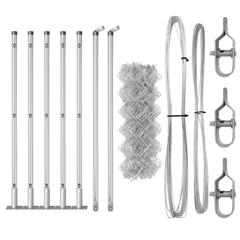 Zaunpfosten Silber 10 x 0,6 m (60 x 60 mm Maschen) Stahl