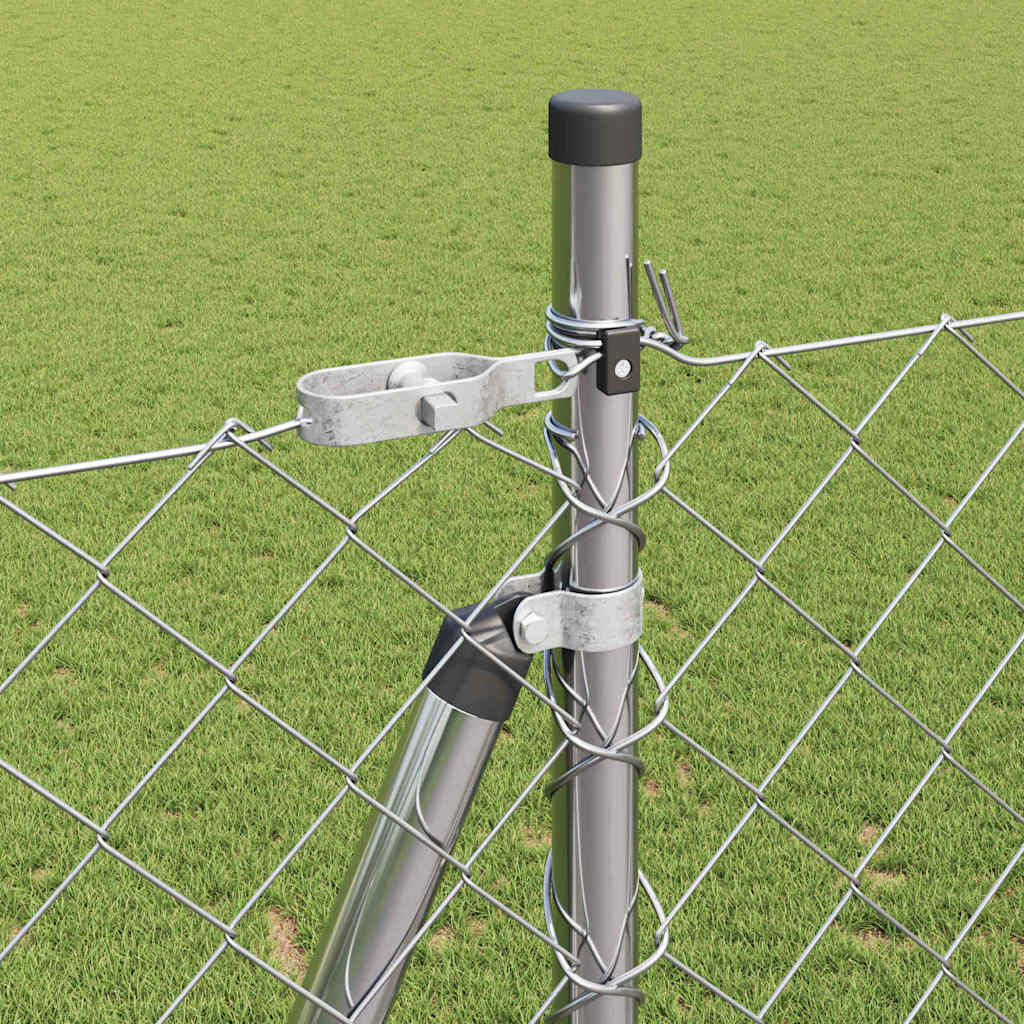 Zaunpfosten Silber 10 x 1,5 m (60 x 60 mm Maschen) Stahl