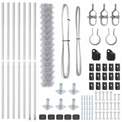 Zaunpfosten Silber 10 x 1,5 m (60 x 60 mm Maschen) Stahl