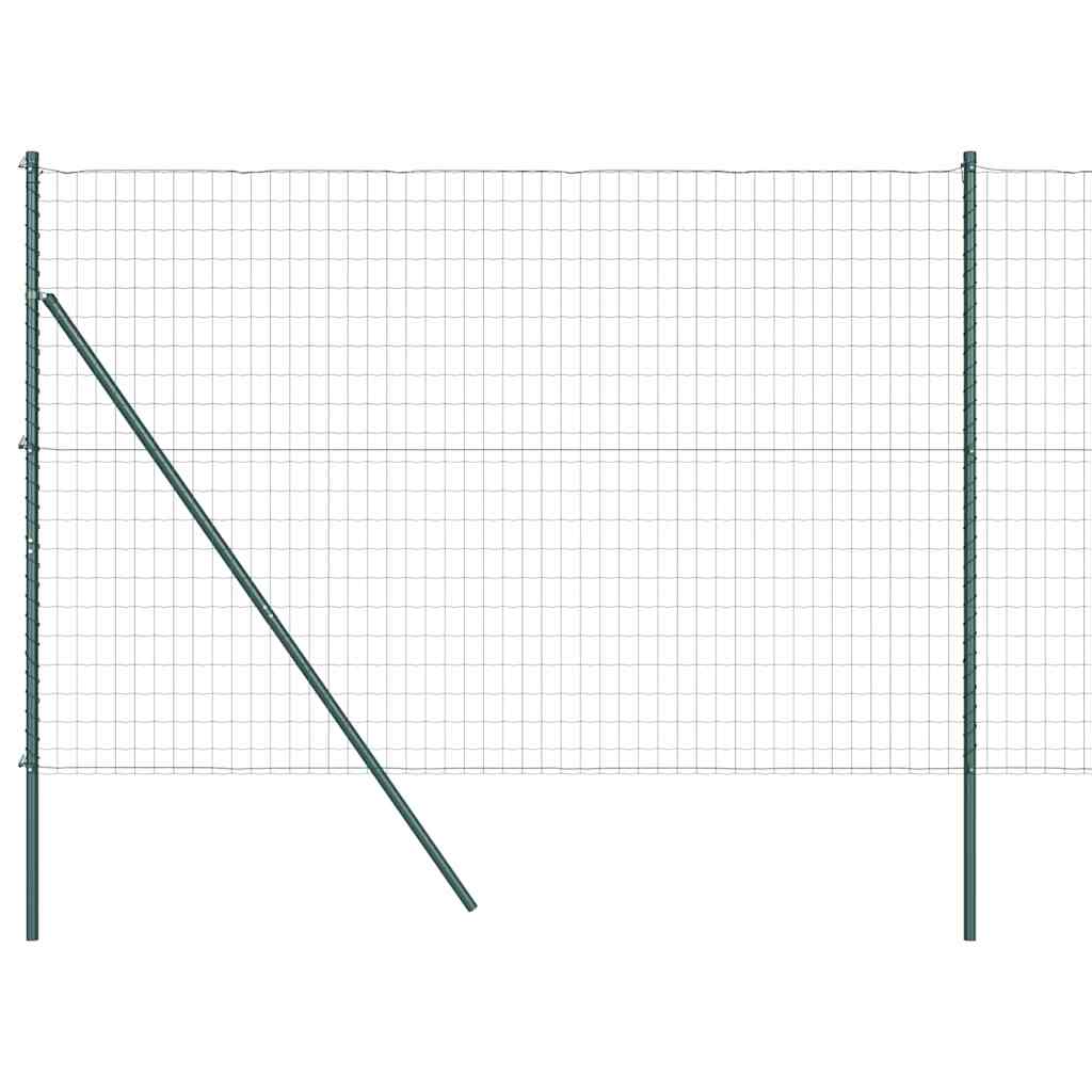 Zaun mit Pfosten Grün 1,6 x 10 m Stahl und PVC
