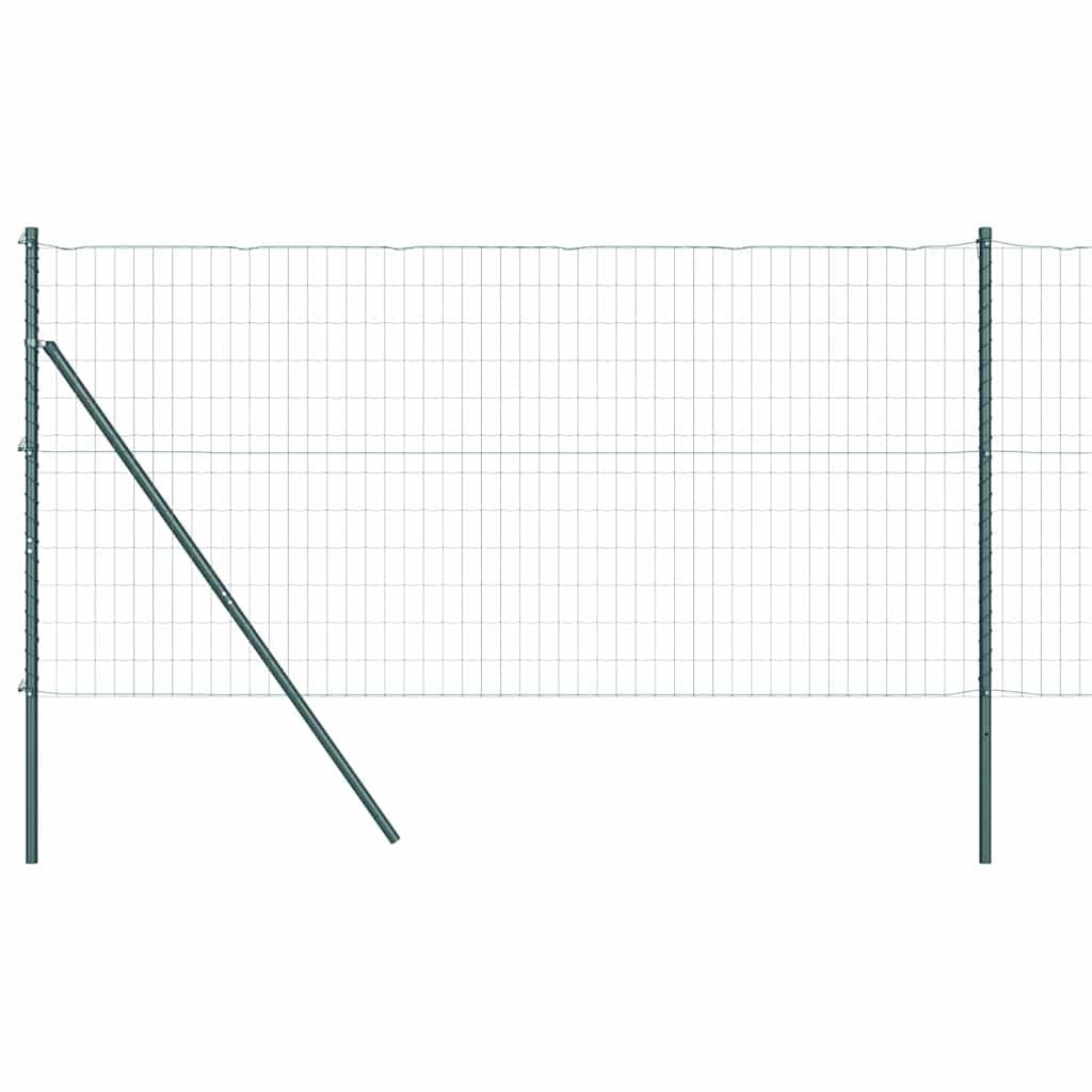 Zaun mit Pfosten Grün 1,2 x 10 m Stahl und PVC