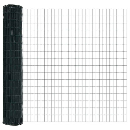 Zaun mit Pfosten Grün 1,6 x 10 m Stahl und PVC