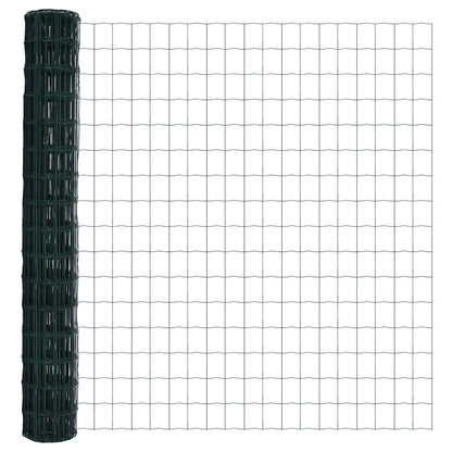 Zaun mit Pfosten Grün 1,6 x 10 m Stahl und PVC