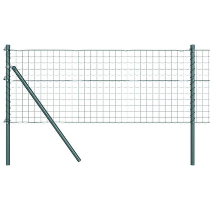 Zaun mit Pfosten Grün 0,6 x 25 m Stahl und PVC