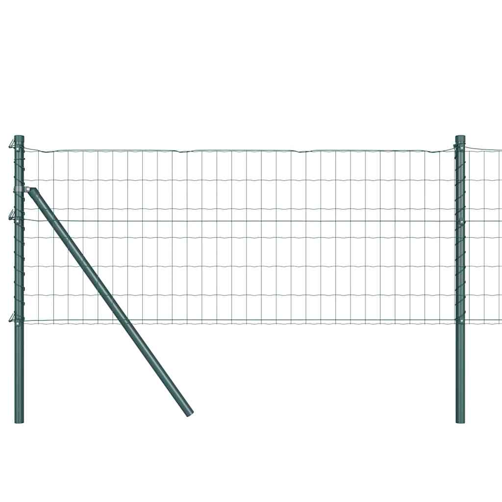 Zaun mit Pfosten Grün 0,4 x 25 m Stahl und PVC