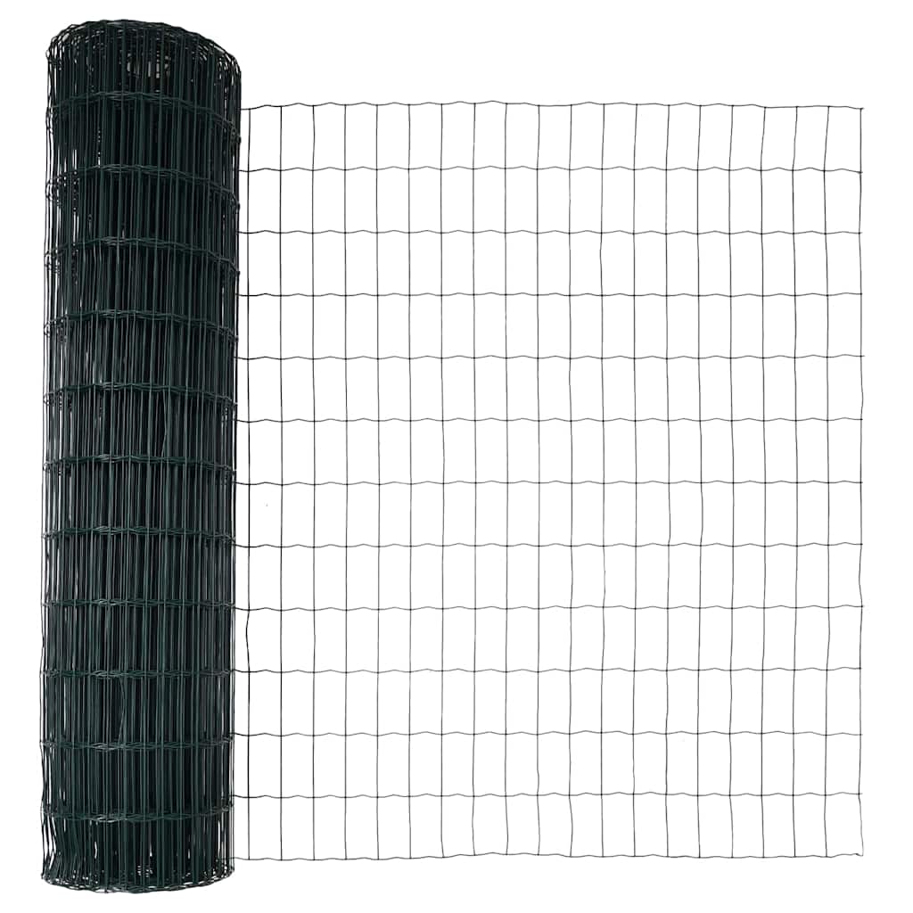 Zaun mit Pfosten Grün 1,2 x 25 m Stahl und PVC