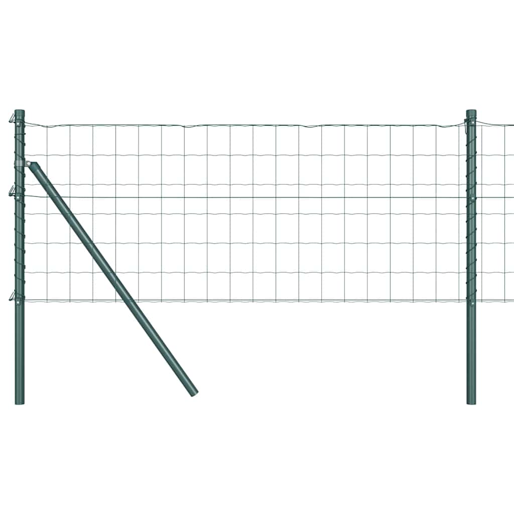 Zaun mit Pfosten Grün 0,6 x 25 m Stahl und PVC