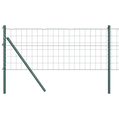 Zaun mit Pfosten Grün 0,6 x 25 m Stahl und PVC