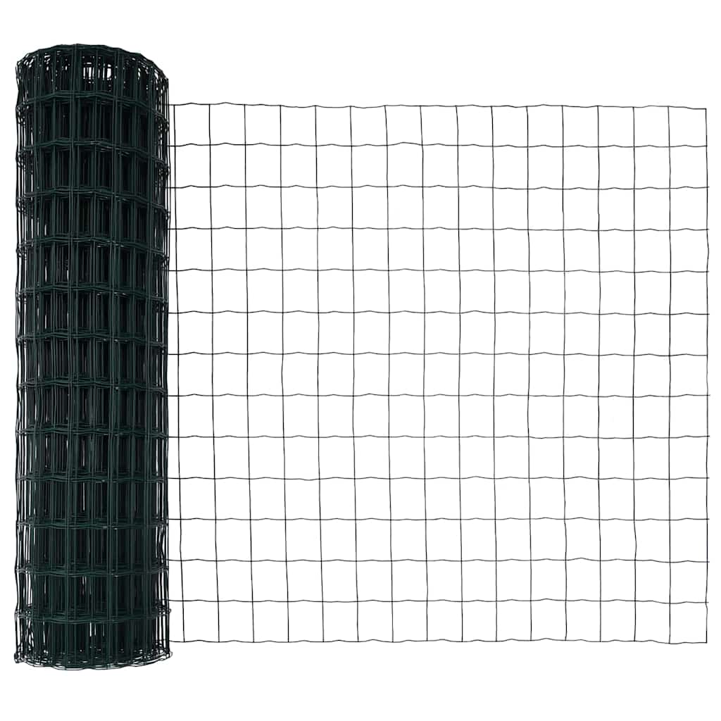 Zaun mit Pfosten Grün 1,4 x 10 m Stahl und PVC