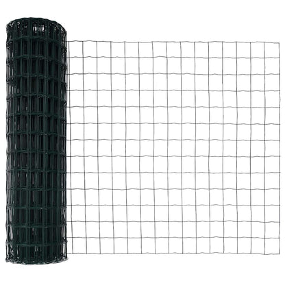 Zaun mit Pfosten Grün 1,4 x 10 m Stahl und PVC