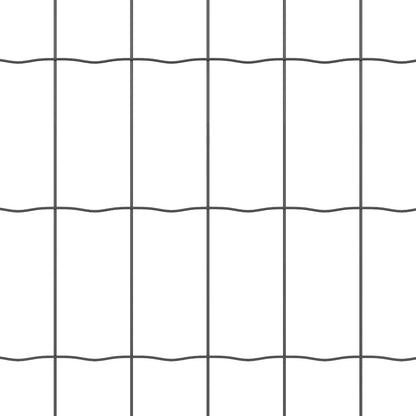 Zaun mit Pfosten Grau 0,4 x 10 m Stahl und PVC